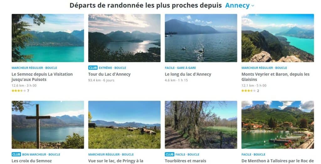 randonnée annecy - application mobile